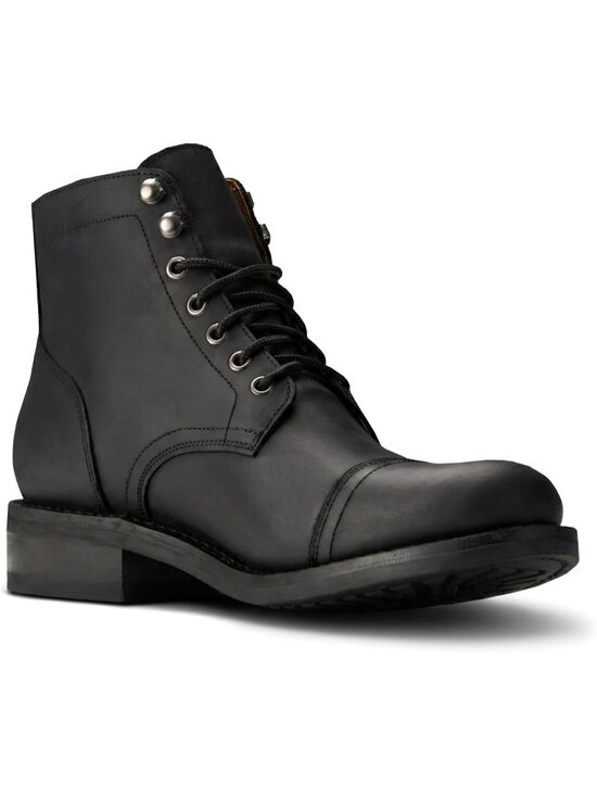Men\'s Black Matte Casual Leather Dress Lace Up Ankle Boots Slip on Chukka Boots main image 6
